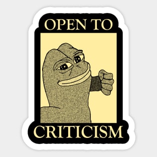 Open to Criticism Sticker